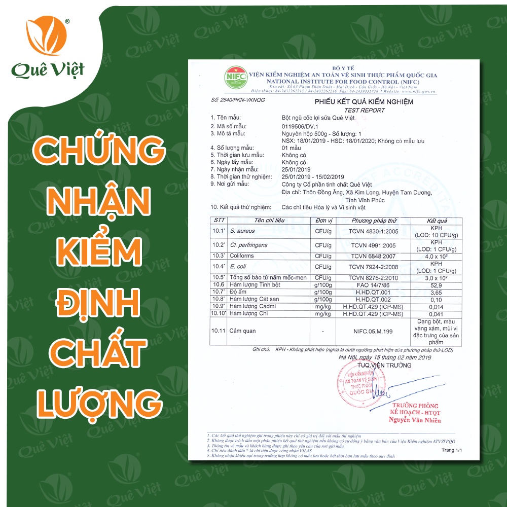 Ngũ cốc lợi sữa Quê Việt 100% nguyên liệu hữu cơ, sữa về nhiều, nhanh, bổ sung dinh dưỡng cho bé 100gr