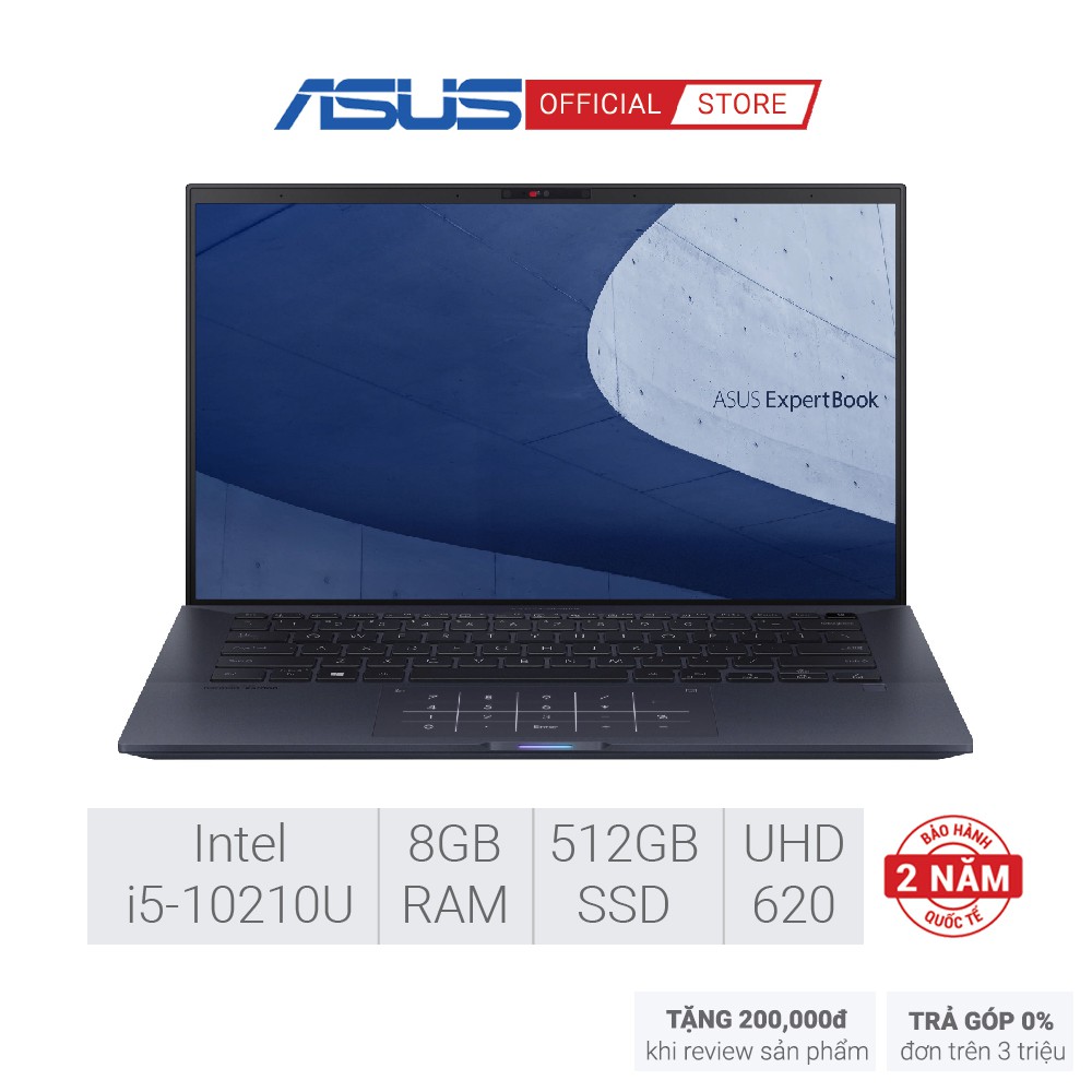 Laptop ASUS EXPERTBOOK B9450FA-BM0324T | i5-10210U | 8GD3 | 512G-PCIE | TPM | 14&quot; | Win 10