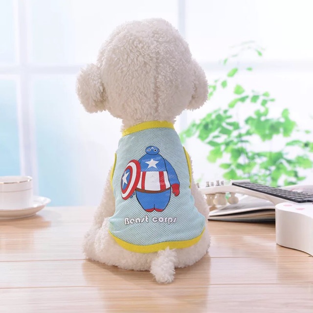 ÁO CHO THÚ CƯNG - ÁO LƯỚI MÙA HÈ CHO CHÓ MÈO HÌNH BAYMAX