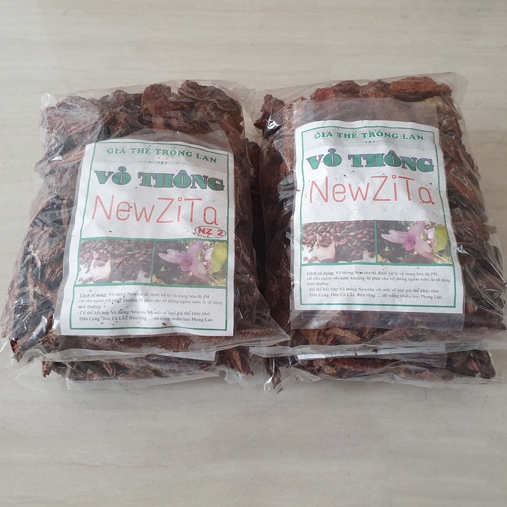 04 gói vỏ thông New Zita trồng lan đã qua xử lý (500gr/gói)