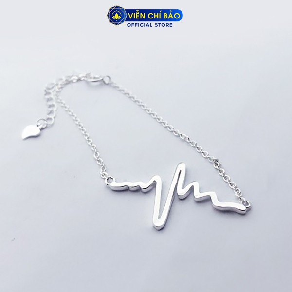 Lắc tay bạc nữ hình nhịp tim vòng tay bạc S925 thời trang phụ kiện trang sức nữ Viễn Chí Bảo L400171