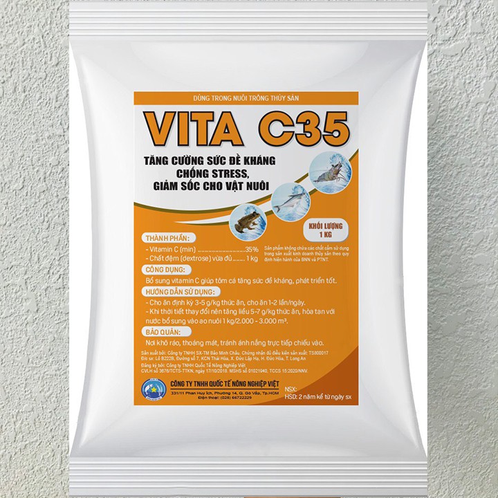 Vitamin C cho tôm, cá, lươn, ếch, ốc