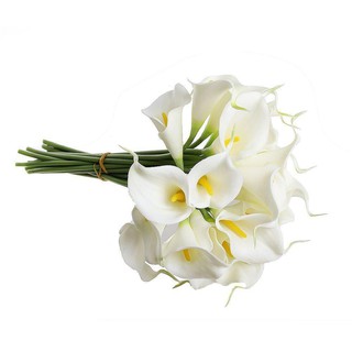 5 hoa lily giả màu trắng trang trí tiệc cưới