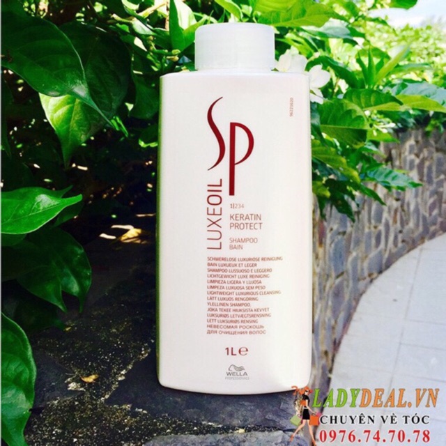 Dầu gội phục hồi tóc hư tổn Wella sp luxe keratin 1000ml