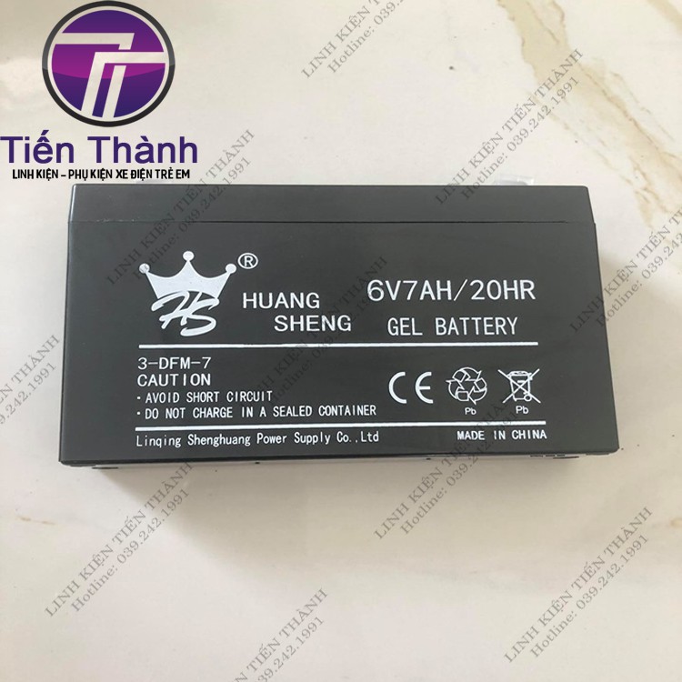 Bình Acquy 6V7ah/20HR Dành Cho Ô Tô Xe Máy Điện Trẻ Em , Quạt Tích Điện ....vv