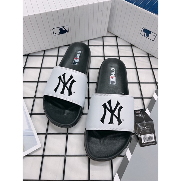 DÉP MLB NỘI ĐỊA HÀN LOGO NY TRẮNG ĐEN - MLB CHÍNH HÃNG UNISEX NAM NỮ  - CÓ BILL MUA HÀN
