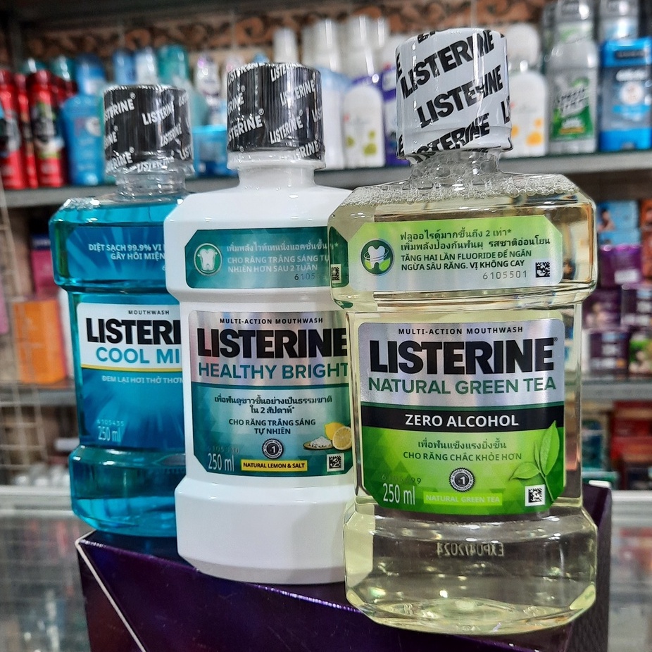 Nước Súc Miệng Listerine Diệt Khuẩn, Giữ Hơi Thở Thơm Mát, Làm Trắng Sáng Răng 250ml