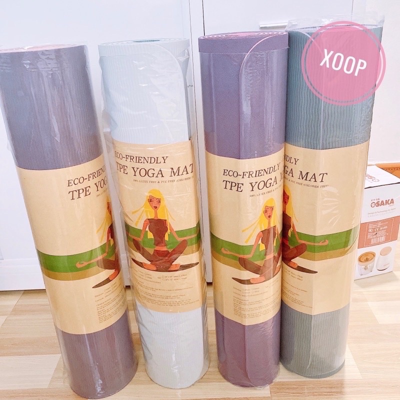 Thảm tập Yoga, gym cao cấp 2 lớp dày dặn 6mm chống trơn trượt hàng đẹp ko lún nhũn