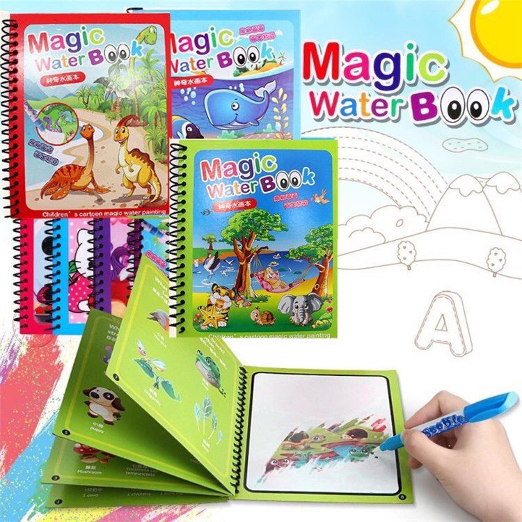 Tranh tô màu nước ma thuật thần kì không dính bẩn tay nhiều chủ đề dùng được nhiều lần cho bé KingKids