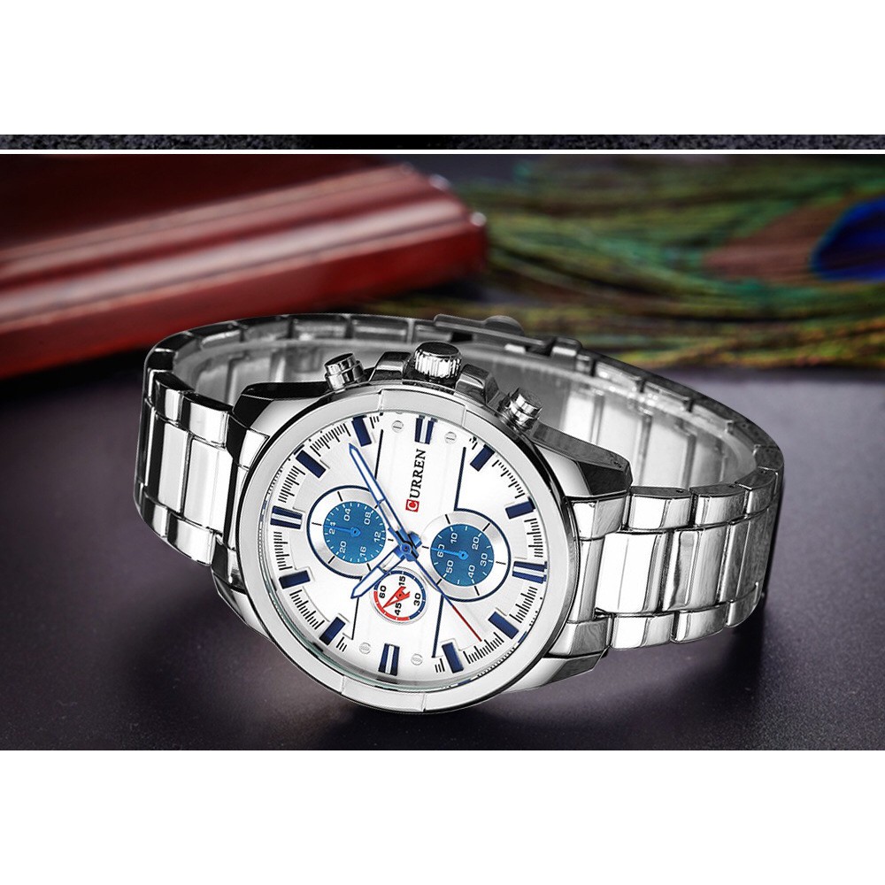 ĐỒNG HỒ NAM CuRREN 8274 dây thép không gi + tặng vòng tay tì hưu