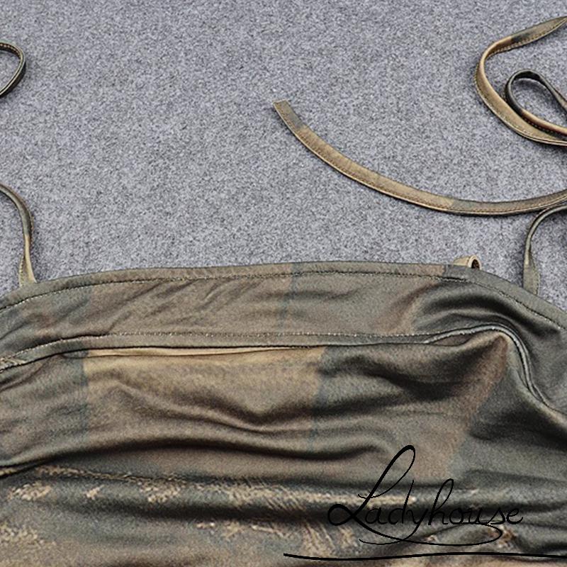 Ldd-Đầm dáng ôm hai dây phối màu nhuộm loan phong cách Hàn Quốc gợi cảm dành cho nữ