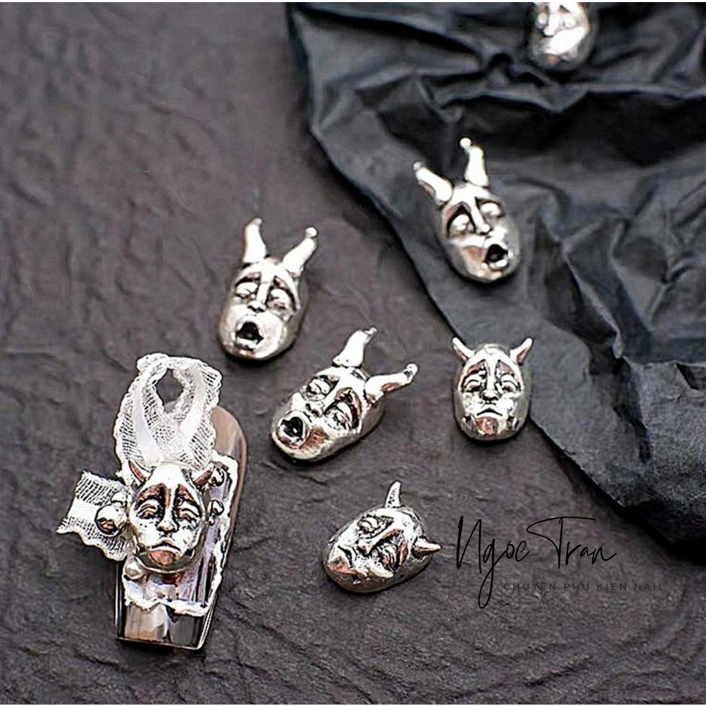 Charm Phụ Kiện Lễ hội HALLOWEEN Kinh Dị Trang Trí Móng Tay | Đầu Lâu Xương Chéo Dơi Satan