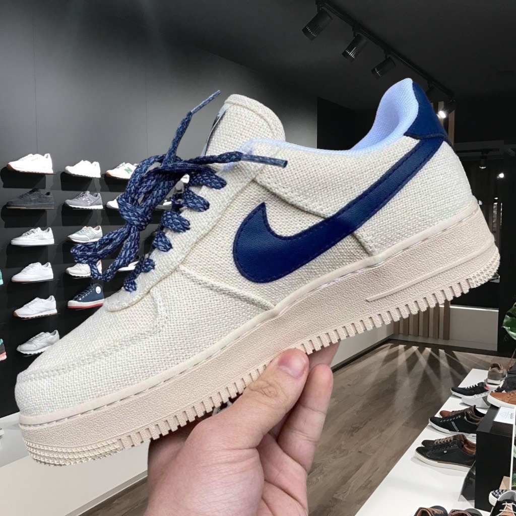 Giày Nam Nữ Nike Force Canvas Navy Vệt Xanh Navy Hàng Cao Cấp