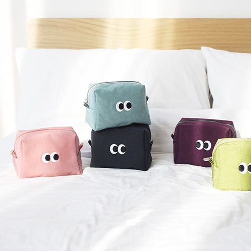 Túi Đựng Mỹ Phẩm Cỡ Lớn Chống Thấm Nước Thiết Kế Hình Đôi Mắt Dễ Thương Phong Cách Hàn