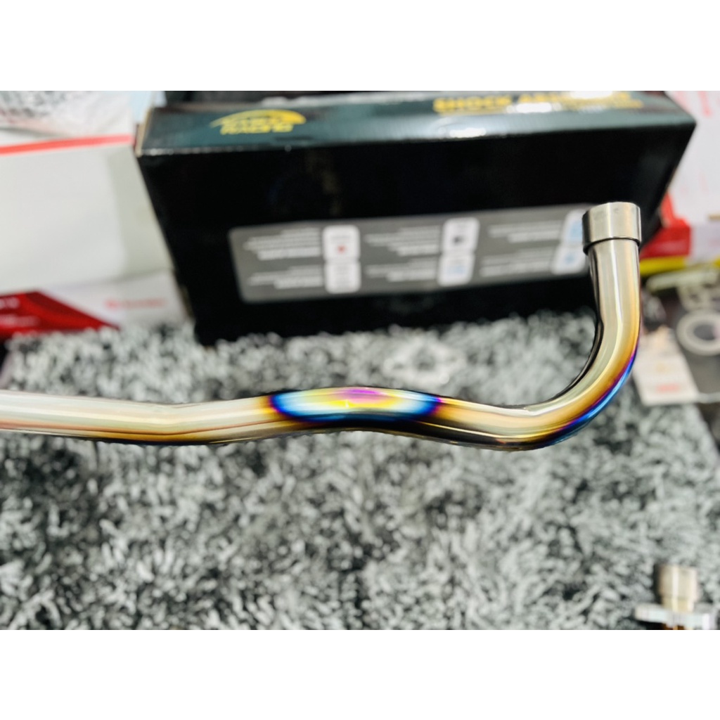 Cổ Pô Titan From thòng gắn cho Wave Dream Future đời đầu Tặng khâu nối inox 304 và Pát nhôm CNC