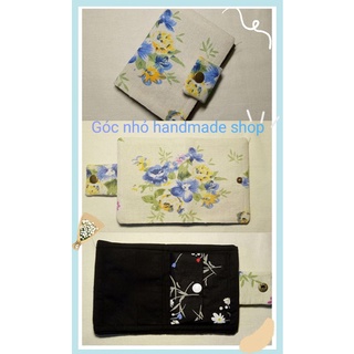 ví vải mini handmade gấp đôi nhỏ gọn tiện lợi 5 ngăn để