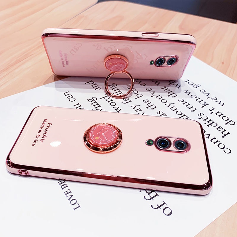 Ốp Điện Thoại Silicon Mạ Điện Chống Rơi Có Giá Đỡ Cho Oppo A92020 A52020 Reno2 Reno2F A9 A5 A11 Re55