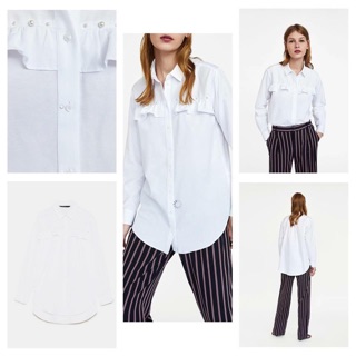 Áo sơ mi trắng zara auth vợt sale HẾT
