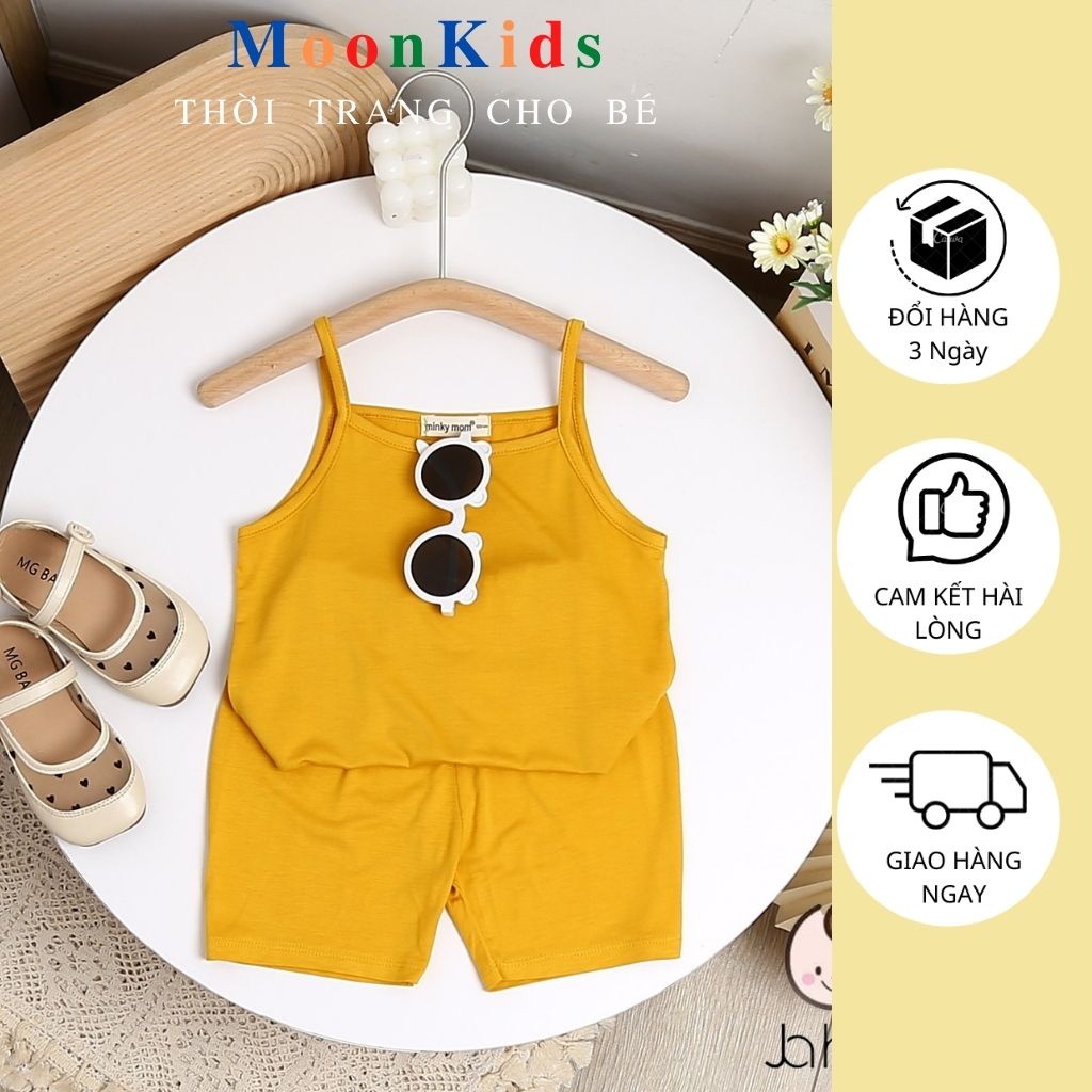 Bộ MinKy Mom Hai Dây Siêu Rẻ vải thun lạnh cotton 100% Cho Bé Gái Từ 6-18kg,Áo hai dây bé gái,đồ hai dây cho bé