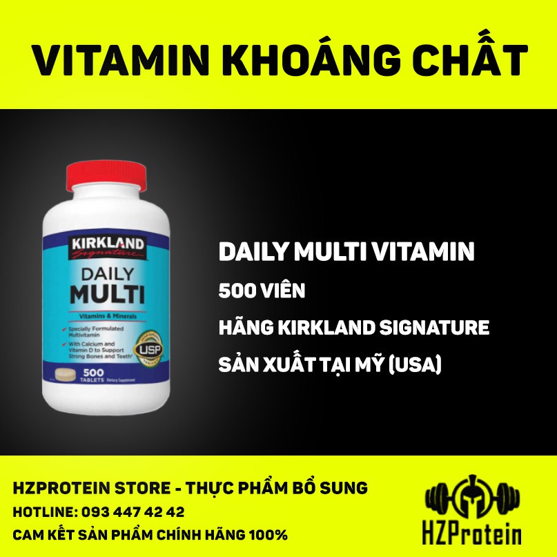 DAILY MULTI VITAMIN - VITAMIN TỔNG HỢP CHO MỌI LỨA TUỔI CỦA KIRKLAND (500 VIÊN)