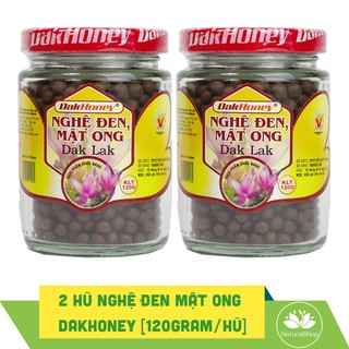 Bộ 02 hủ viên nghệ đen mật ong nguyên chất Dak Lak 120gram/hủ