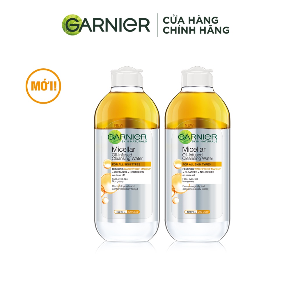 [Mã FMCGMALL -8% đơn 250K] Bộ đôi nước làm sạch và tẩy trang cho da khô & trang điểm Garnier Micellar Water 400ml | BigBuy360 - bigbuy360.vn