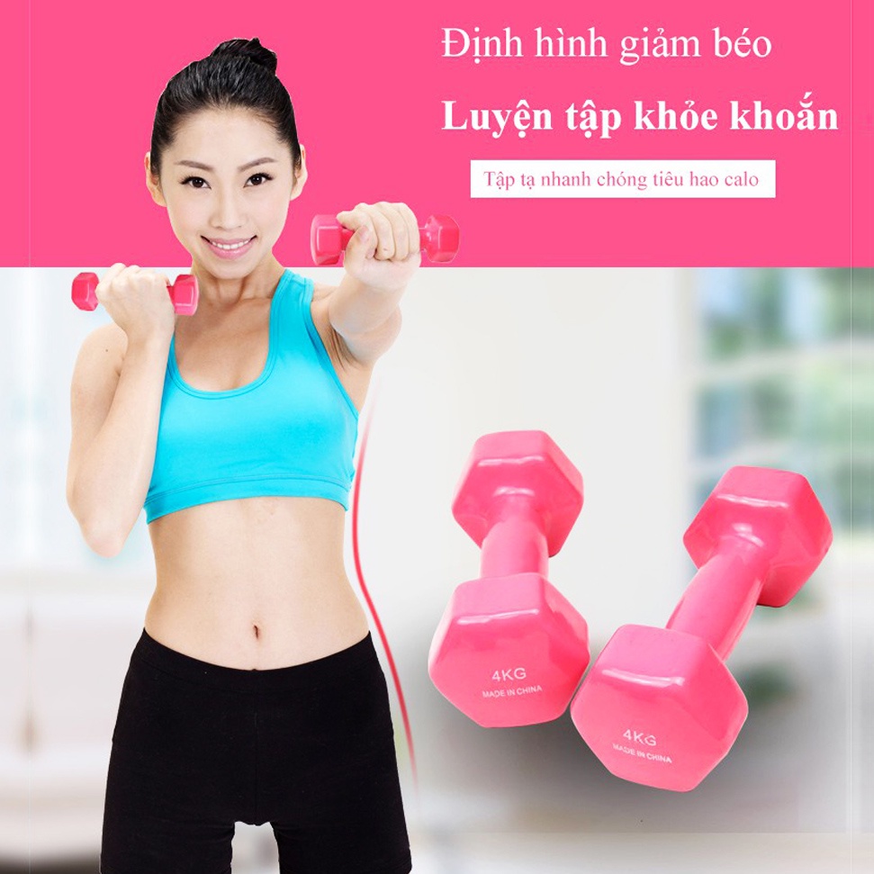 Tạ Tay Bọc Cao Su Cao cấp Hỗ trợ Tập Gym, Thể Thao tại nhà, phòng tập