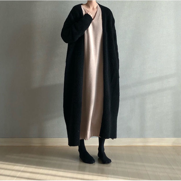 Áo khoác cardigan dệt kim dáng dài thời trang Hàn Quốc