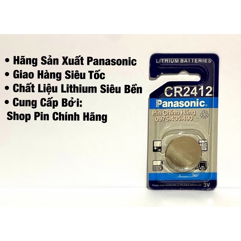 Pin CR2412 Panasonic Lithium 3V Vỉ 1 Viên - Made in Indonesia