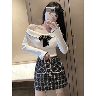 [Có sẵn] Chân váy dạ Tweed 2 túi trước siêu xinh (Kèm ảnh thật)