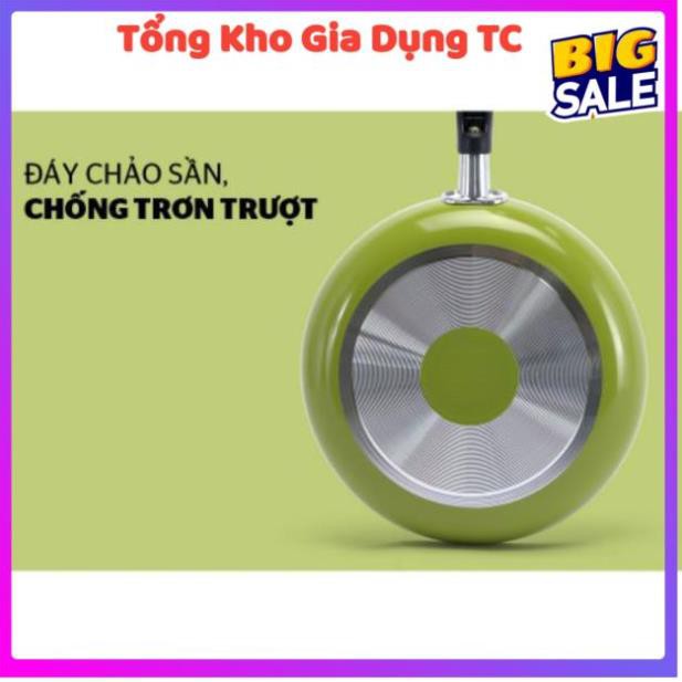 Chảo chống dính 3 lớp lòng vàng Sunhouse Size 18,24 dùng bếp gas, bếp hồng ngoại