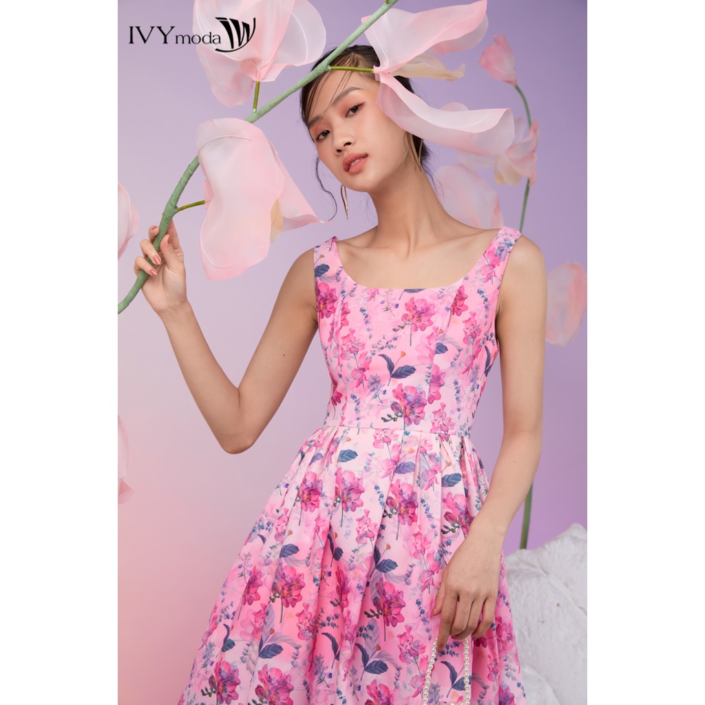 Đầm trơn nữ dáng xòe IVY moda MS 41B9269