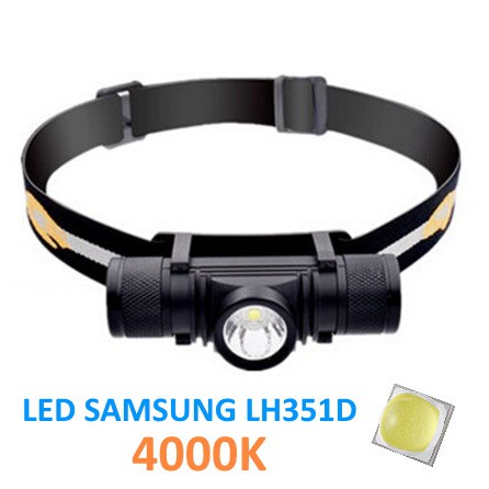 Đèn đeo trán, đầu, mẫu D10L 1000lm Led LH351D 4000K 18650