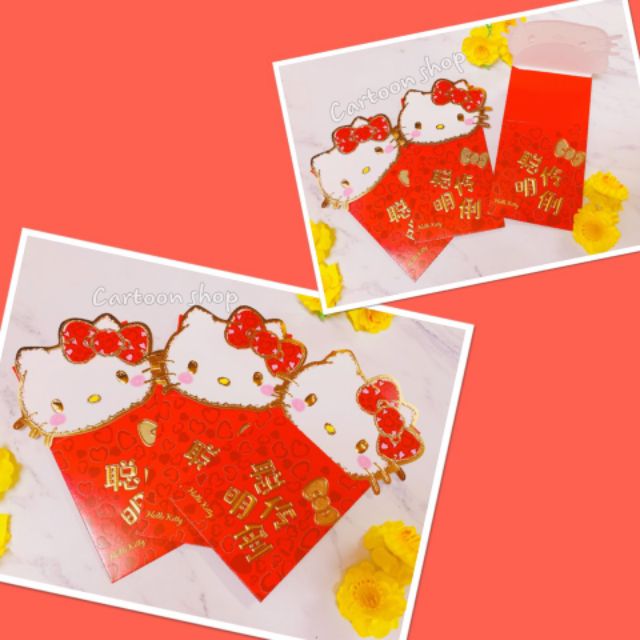 Bịch 3 bao lì xì size lớn để thẳng tiền Hellokitty/ Mickey