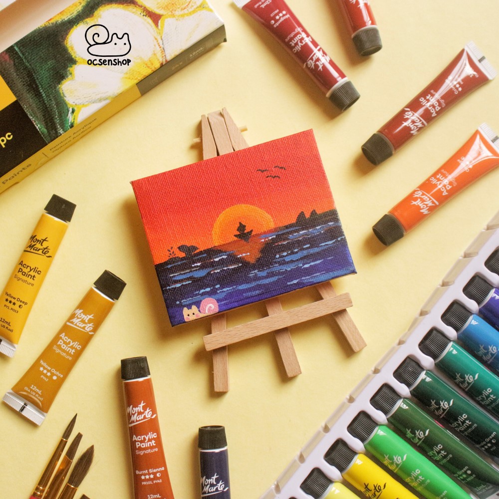 Mini Canvas kèm giá đỡ Mont Marte