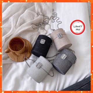 [Sẵn] Túi Đeo Chéo Mini Lấp Lánh Dáng Hộp Tròn Siêu Xinh 8x9x8cm
