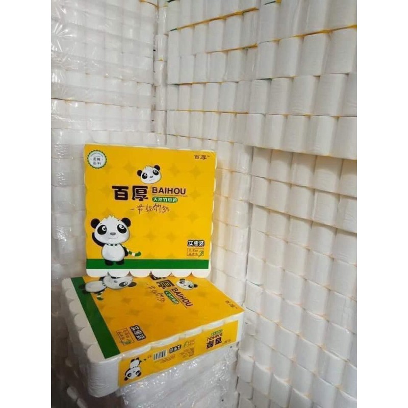 GIẤY GẤU TRÚC/GIẤY VỆ SINH BAIHOU 36 cuộn kèm ảnh thật