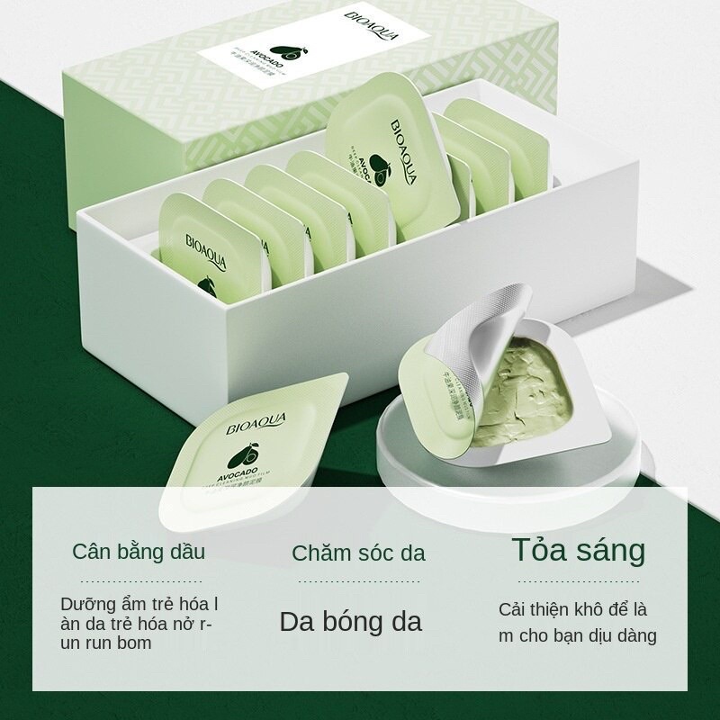 Hủ Mặt Nạ Đất Sét Tinh Chất Bơ BIOAQUA AVOCADO Kiềm Dầu Nhờn Trắng Da Se Lỗ Chân Lông MASK Bùn Non Tri Mụn Cấp Nước