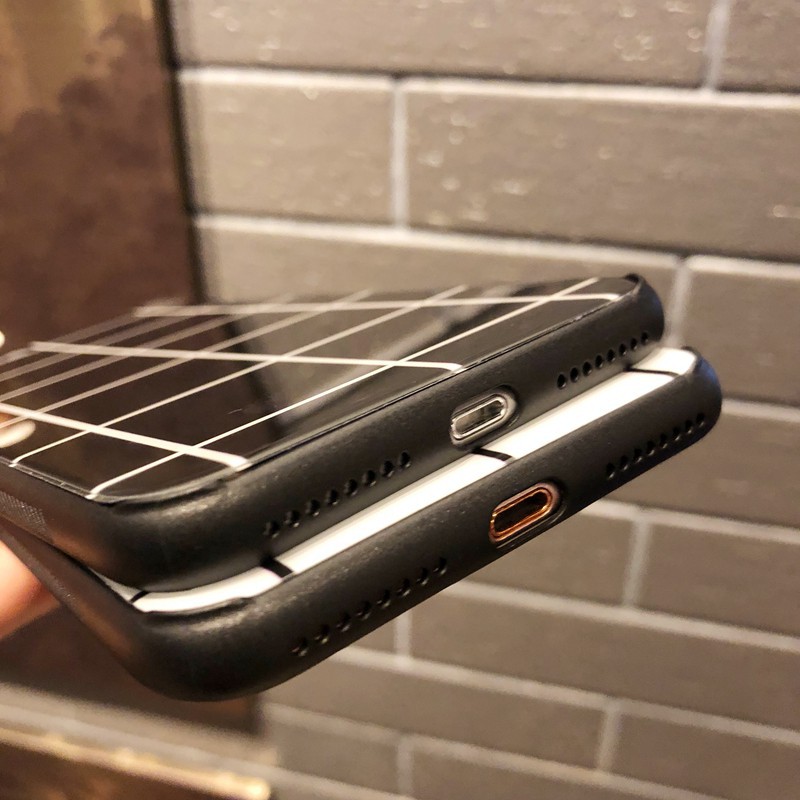 Ốp Iphone Lưng Kính hình Ô vuông dành cho ip 6 đến 14promax - k201