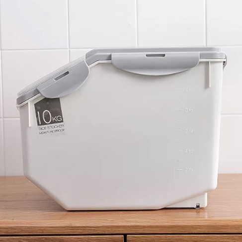 Thùng Nhựa Đựng Gạo Thông Minh 10kg Đa Năng Đựng Ngũ Cốc, Đồ Ăn Khô cho Động Vật