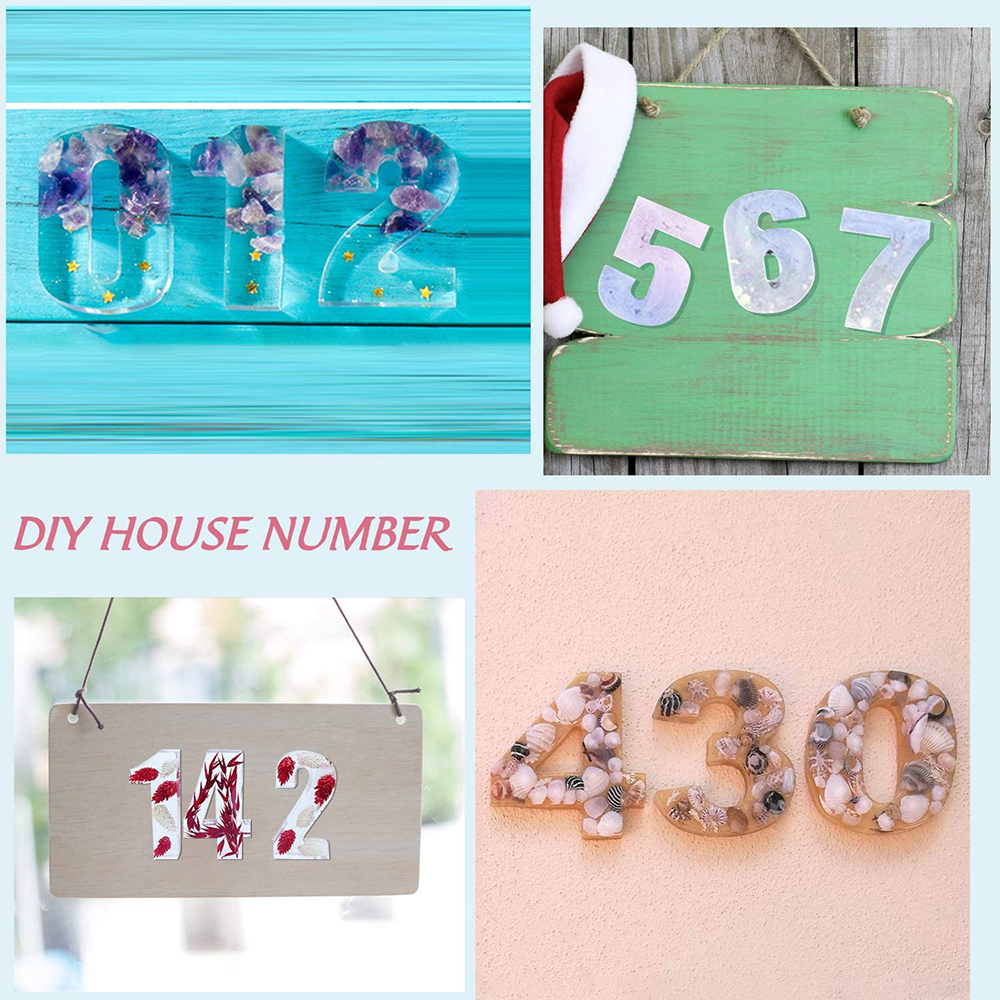 Khuôn Silicon Làm Mặt Dây Chuyền Hình Chữ Cái / Số Bằng Nhựa Resin Epoxy Trong Suốt Diy