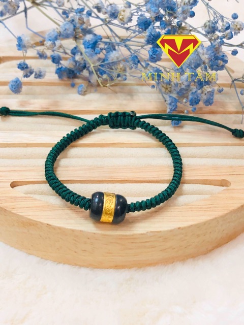 Vòng tay lu thống Bạch Ngọc may mắn✨Lu thống Bạch ngọc dây tết may mắn-Minh Tâm Jewelry