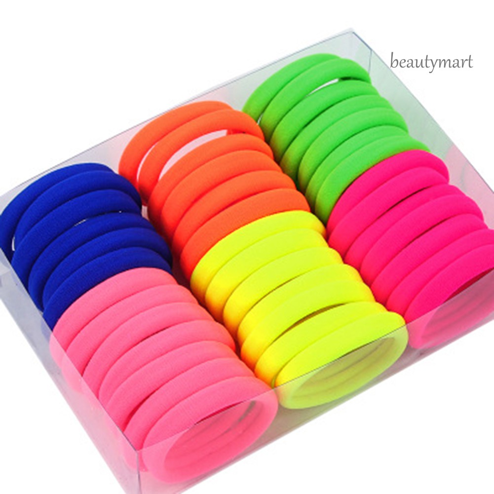 [Hàng mới về] Set 40 / 60 Dây Buộc Tóc Co Giãn Không Đường May Tiện Dụng