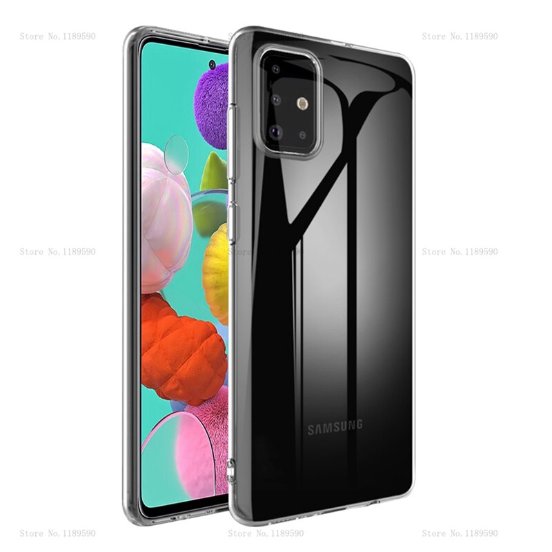 Samsung Galaxy A51 A71 M31 S20 Ultra Note 10 Lite A01 A70s A20s M30s M10s S20+ Note10+ Case Cover Ultra-thin Transparent TPU Silicone Soft Phone Case