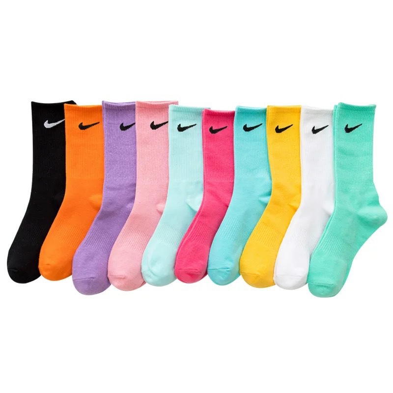 Vớ Thể Thao Cổ Cao Màu Sắc Kẹo Ngọt Phong Cách Hàn Quốc Dành Cho Cặp Đôi