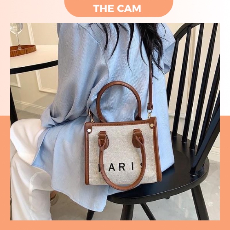 Túi Cói Paris nữ đeo chéo giá rẻ , thiết kế chất sợi cao cấp