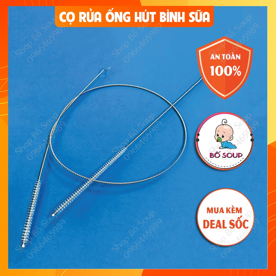 Cọ Rửa Ống Hút Bình Sữa, Cọ Rửa Dây Máy Hút Sữa Cho Bé  Thép Không Gỉ, Uốn