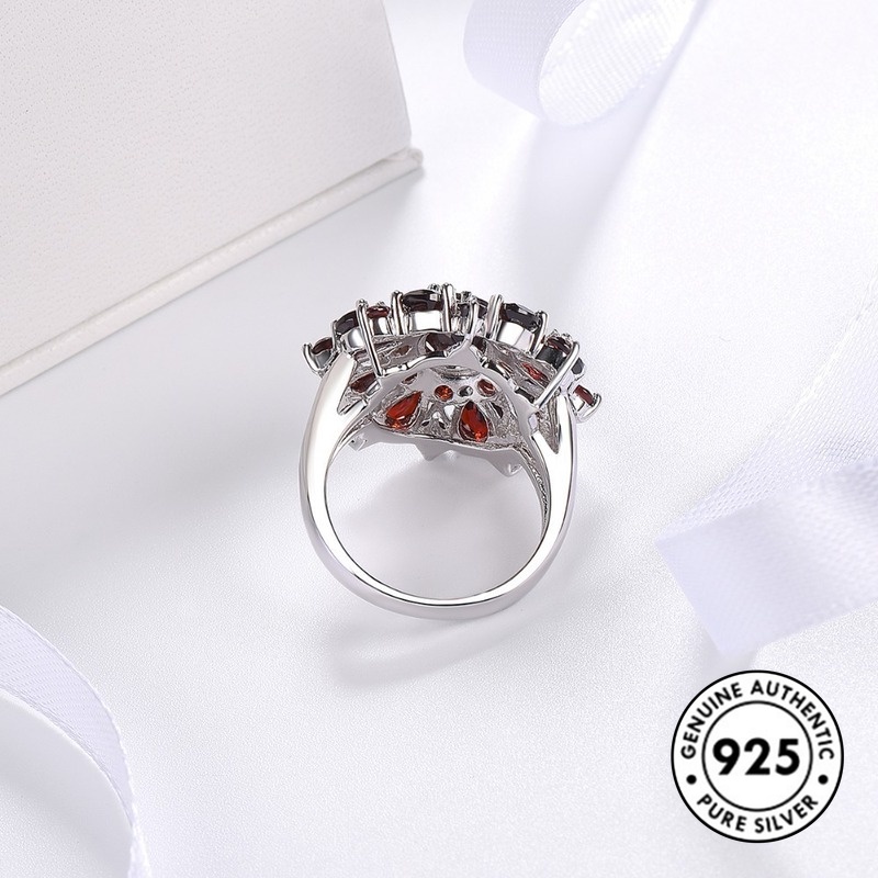 Nhẫn bạc S925 đính đá ruby thời trang cá tính