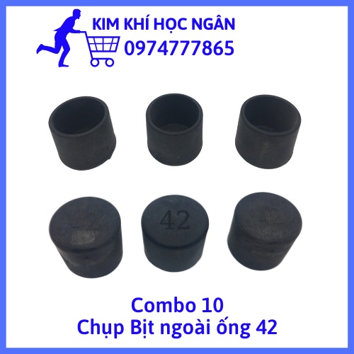 Combo 10 Chụp bịt ngoài ống 42 Kimkhihocngan nút bịt đầu sắt hộp, cửa cổng sắt
