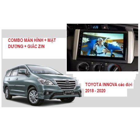 Bộ đầy đủ:Màn hình ô tô dvd android+mặt dưỡng+giắc zin theo xe Toyota Innova 2018-2020 màn đa chức năng,tư vấn hỗ trợ